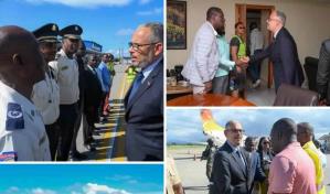 El primer ministro de Haití es recibido con entusiasmo en Cabo Haitiano en el marco del Día de la Bandera