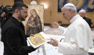 El papa recibió a Zelenski, presidente de la Ucrania martirizada