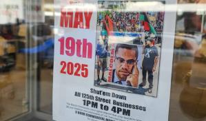 Tiendas de la calle 125 en Harlem, NY, cierran sus puertas en honor al cumpleaños de Malcolm X