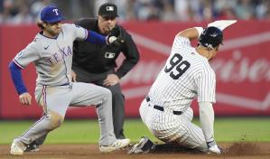 Judge conecta jonrón y Yankees vencen 5-2 a Rangers con Warren y Rice