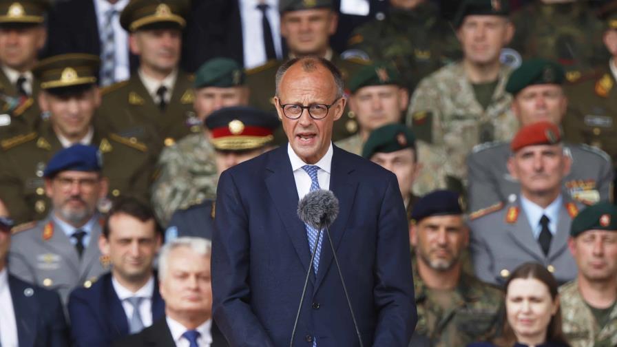 Merz inaugura una histórica brigada alemana en Lituania y pide más gasto en defensa Merz inaugura una histórica brigada alemana en Lituania y pide más gasto en defensa