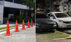 Clase alta, ley baja: conos, letreros y carros sobre aceras en sectores de lujo