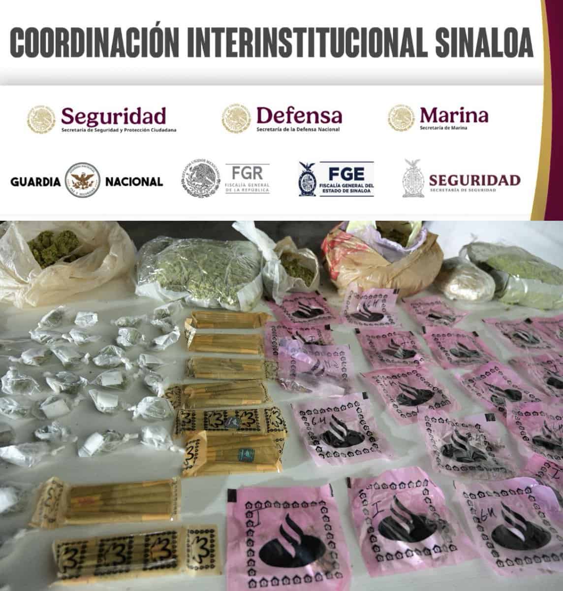 Droga y sustancias ilícitas que descubrieron las autoridades mexicanas durante una inspección extraordinaria en cárcel de Sinaloa. 