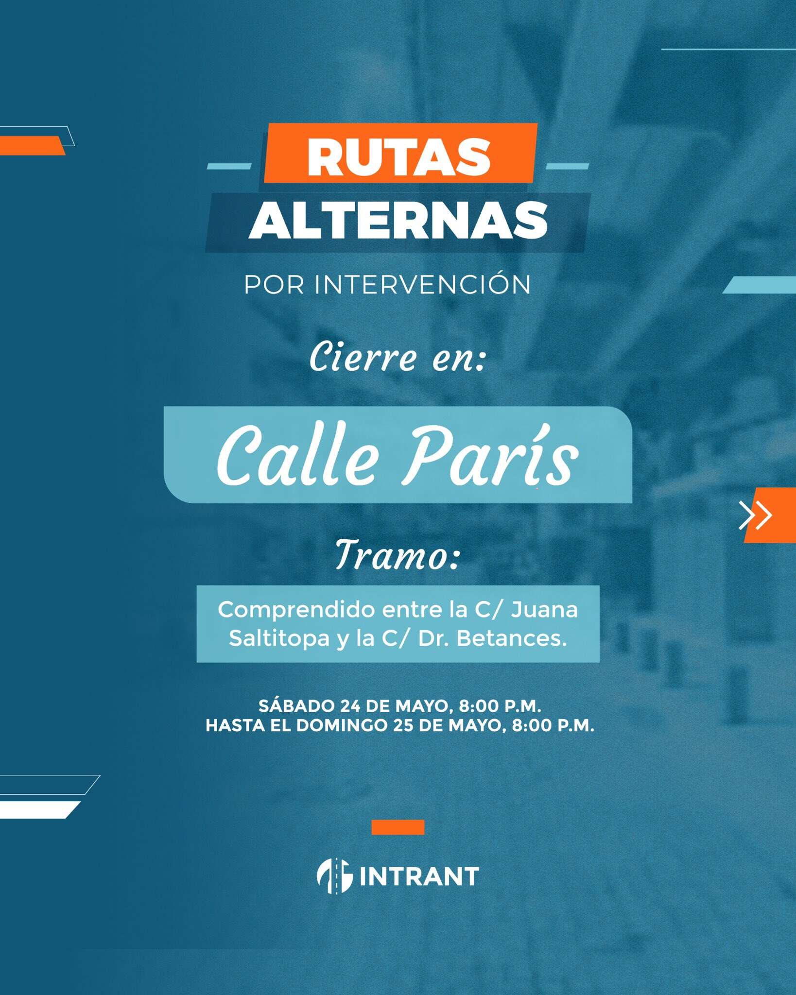 Rutas alternas recomendadas.