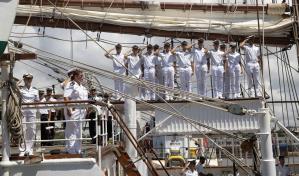El Juan Sebastián Elcano sale de Santo Domingo con la princesa Leonor rumbo a Nueva York