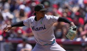 El dominicano Edward Cabrera poncha a 10 y los Marlins blanquean 3-0 a Angelinos