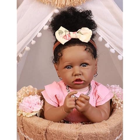 Muñeca imitación de bebé real, con cuerpo suave de 22.8 pulgadas. 