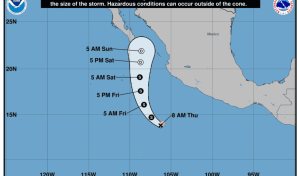 Se forma tormenta tropical Alvin en el océano Pacífico frente a costa occidental de México