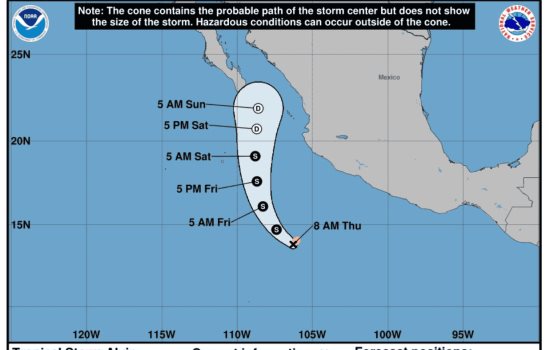 Se forma tormenta tropical Alvin en el océano Pacífico frente a costa occidental de México