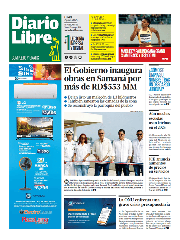 Portada de Diario Libre Impreso