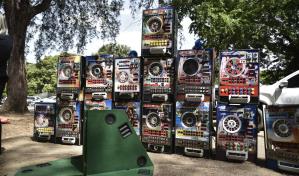 Destruyen 16 máquinas tragamonedas incautadas durante operativos en Santiago