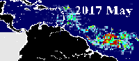 Sargazo en el Caribe durante mayo de 2017.