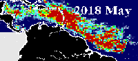 Sargazo en el Caribe durante mayo de 2018.