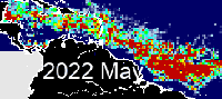 Sargazo en el Caribe durante mayo de 2022.