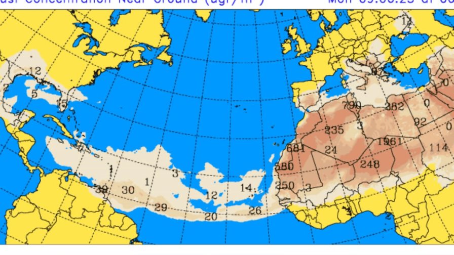 Nueva capa de polvo del Sahara afectará RD desde este lunes y hasta el próximo domingo