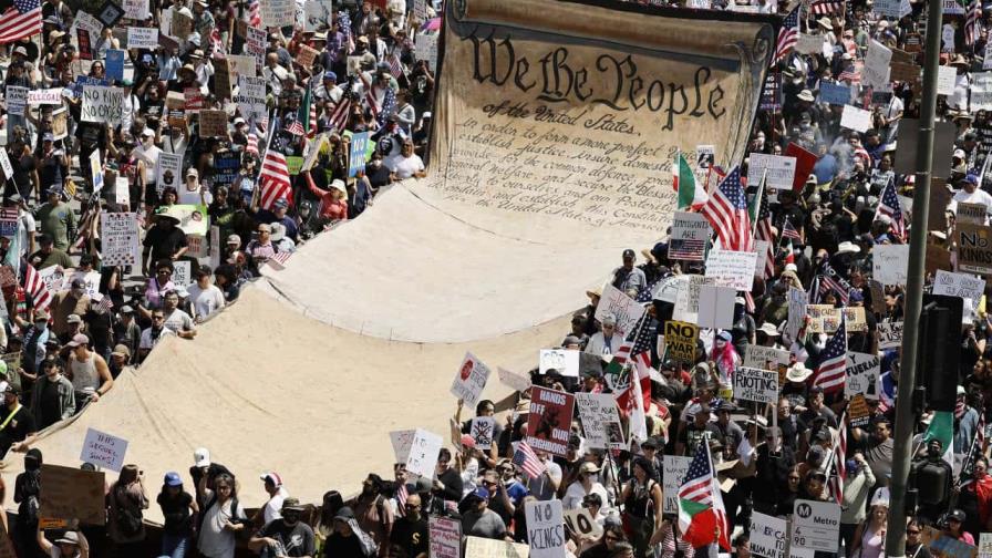 Las protestas disminuyen en Los Ángeles tras la masiva manifestación contra Trump