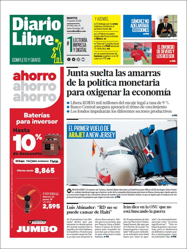 Portada de Diario Libre Impreso
