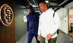 Devers conoce a Barry Bonds: Creo que con solo por verlo ya mi juego mejoró