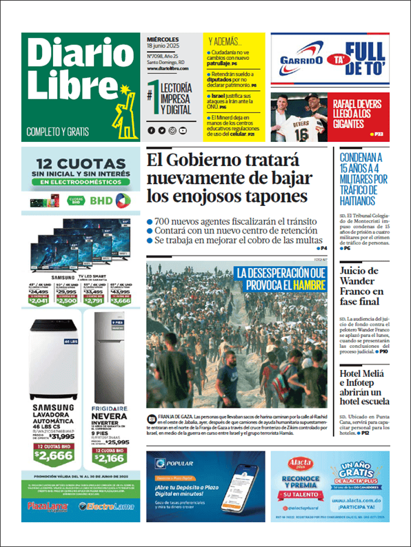 Portada de Diario Libre Impreso