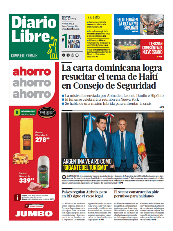 Portada de Diario Libre Impreso