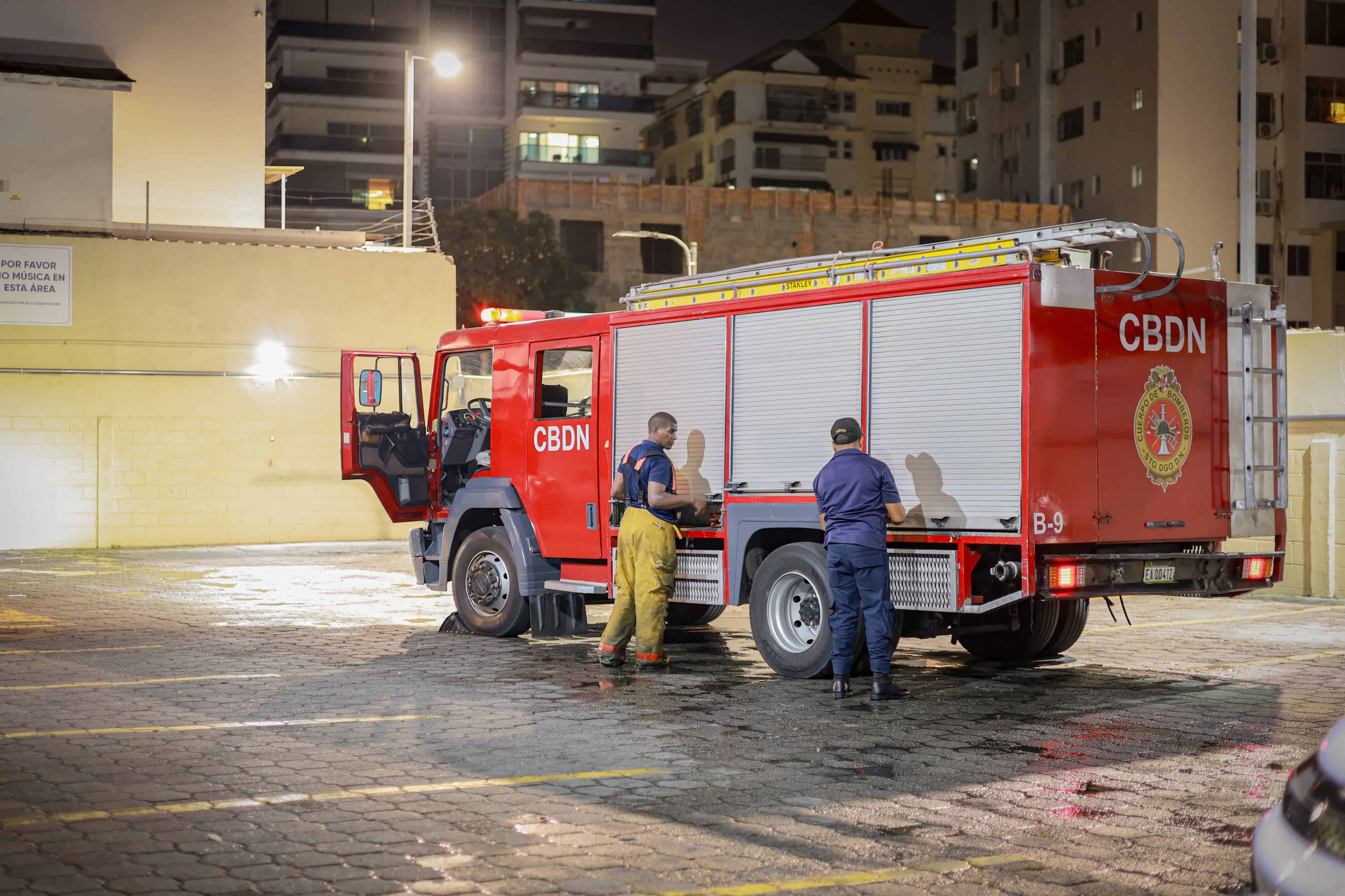 Un camión del Cuerpo de Bomberos del Distrito Nacional.