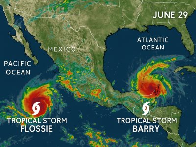 Alerta: tormentas tropicales Flossie y Barry afectan México