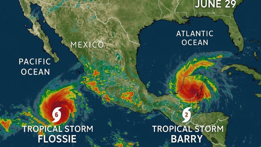En el Pacífico y Atlántico de México se forman las tormentas tropicales Flossie y Barry En el Pacífico y Atlántico de México se forman las tormentas tropicales Flossie y Barry