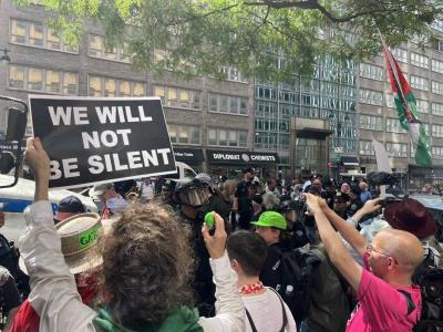 Protestan contra la guerra en Gaza ante misión de EE. UU. en la ONU