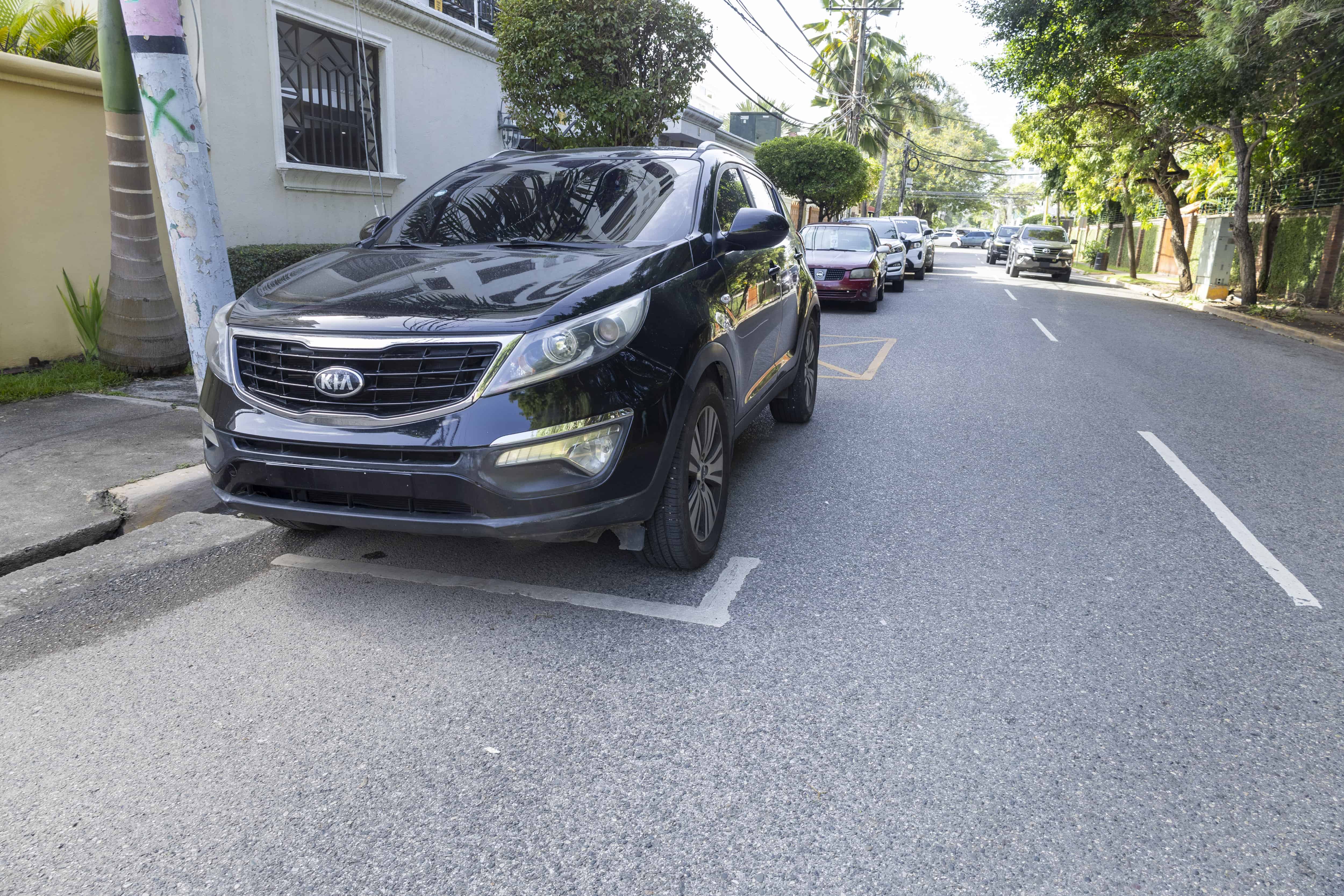 Vehículo bien estacionado en el Polígono Central. 