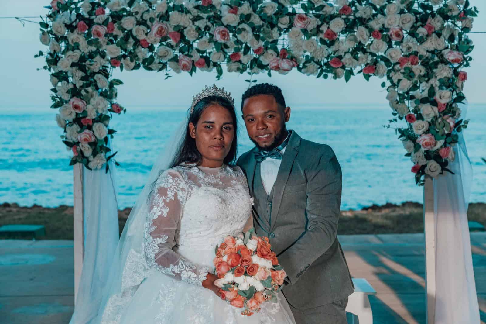 Pareja que celebró su boda en el lugar. 