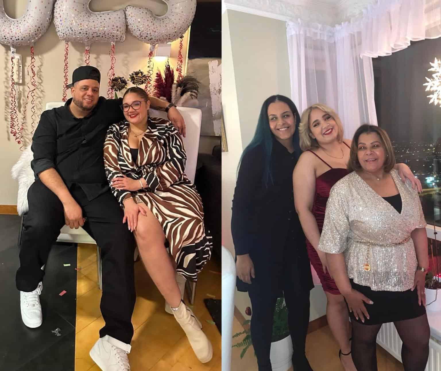 Yrlanda Acosta sus hijas: Yolanda y Vilairy es estilista graduada aquí con su esposo