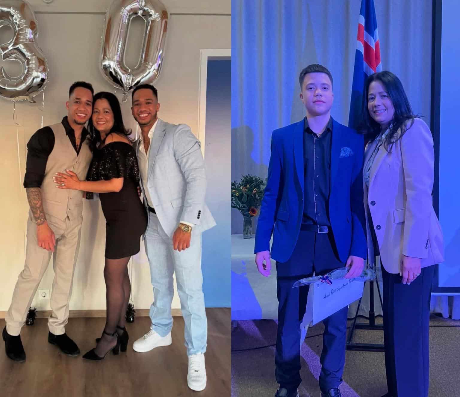 Evelyn Peralta tiene un restaurante de hamburguesas y comida rápida con sus tres hijos: Alexander boxeador MMA, Irving trabaja con niños especiales en una escuela y Árni Páll