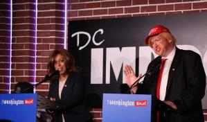 Alter ego de Trump y Harris batallan en un inusual show que hace reír a Washington
