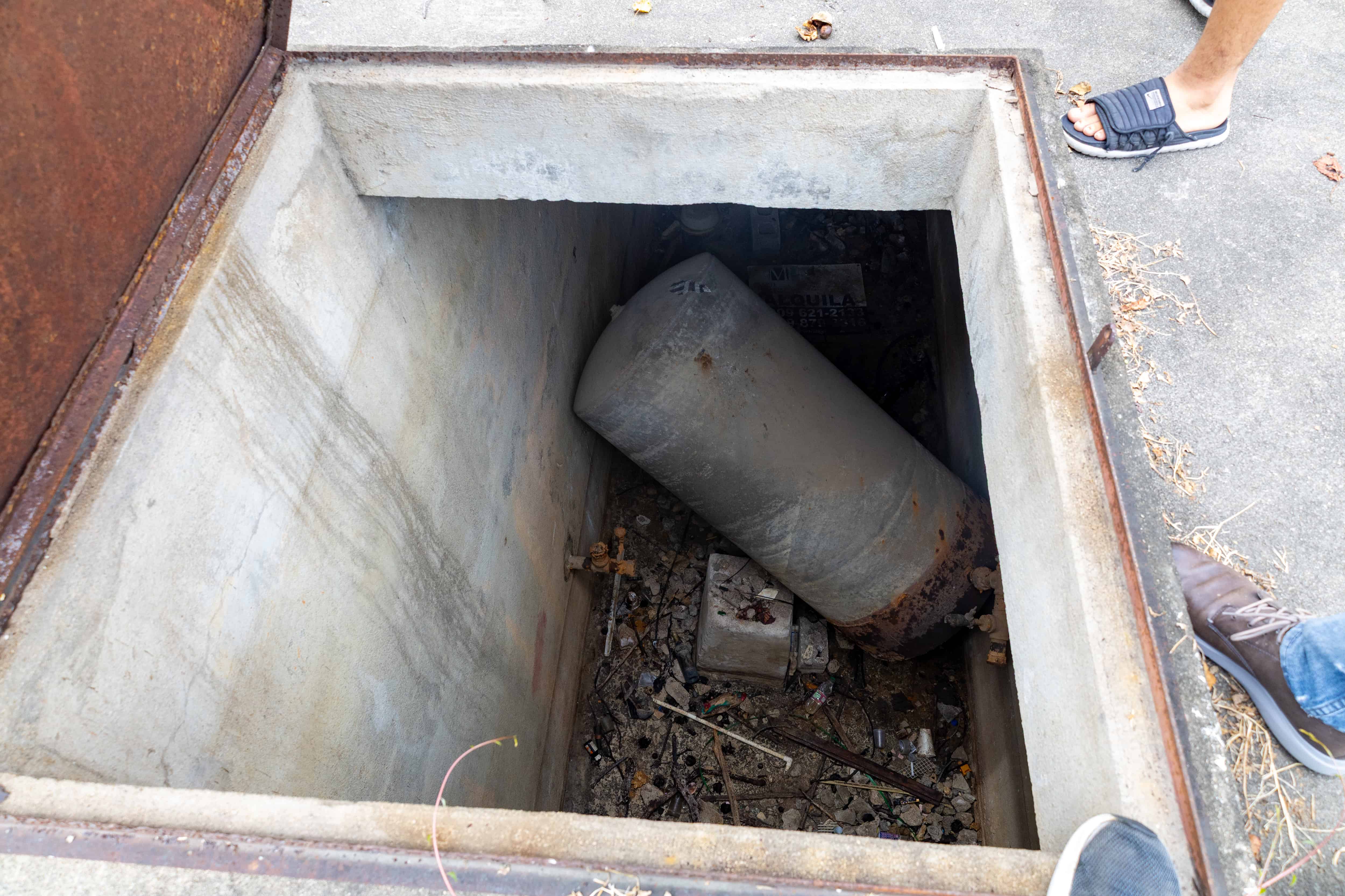 La parte de bombeo del  agua que está abandonado desde hace años.