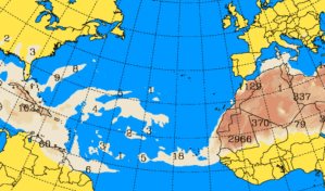 Lluvias en varias localidades por vaguada, pero sigue calor por polvo del Sahara