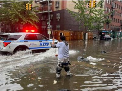 Tormentas en EE. UU. provocan la hora más lluviosa en Nueva York