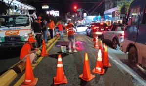 Obras Públicas comienza a borrar señales que permiten giros a la izquierda en la Tiradentes