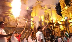 Masiva marcha en el oriente de Bolivia exige elecciones transparentes al ente electoral
