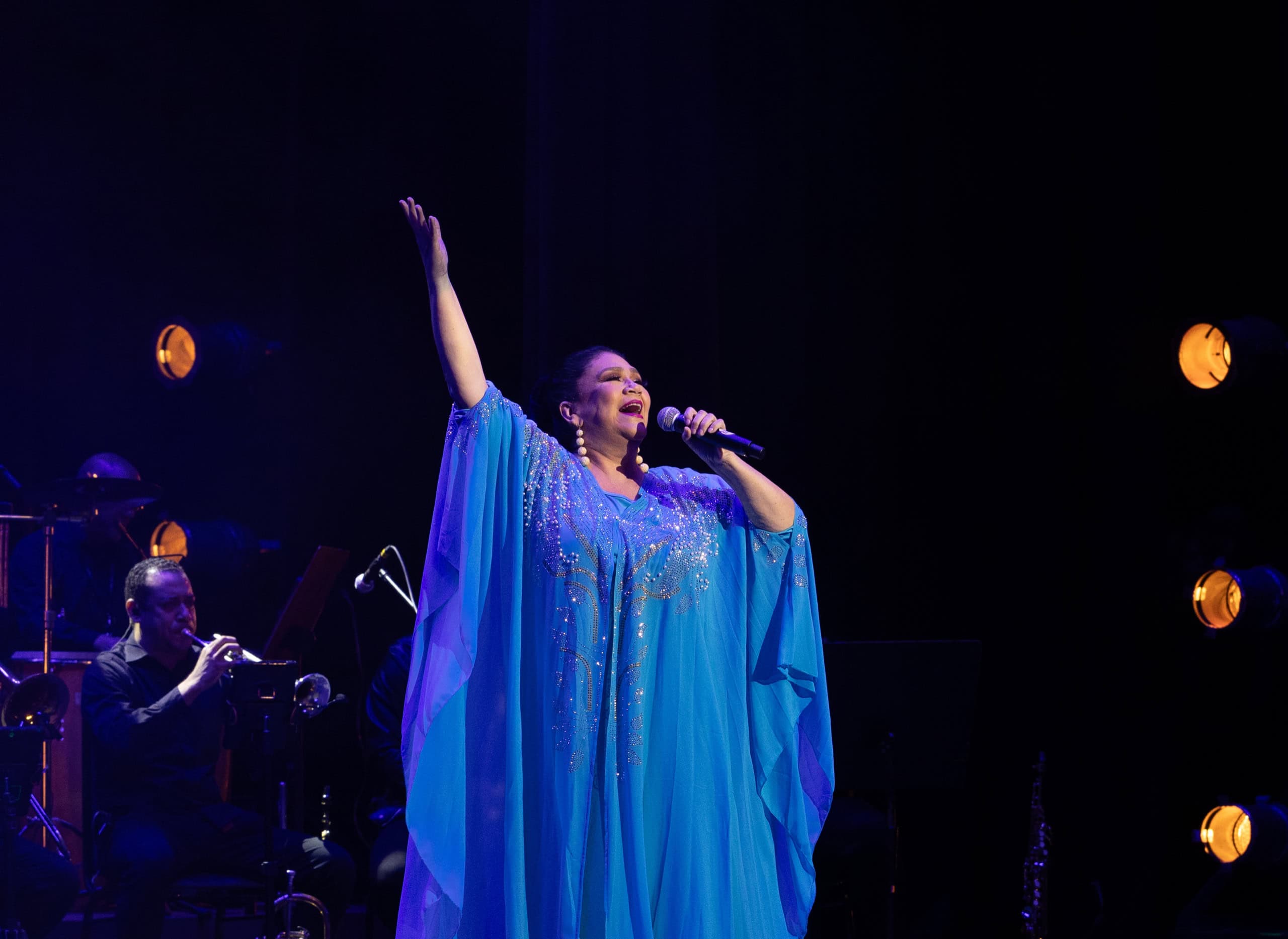 Maridalia Hernández en su aplaudida interpretación.