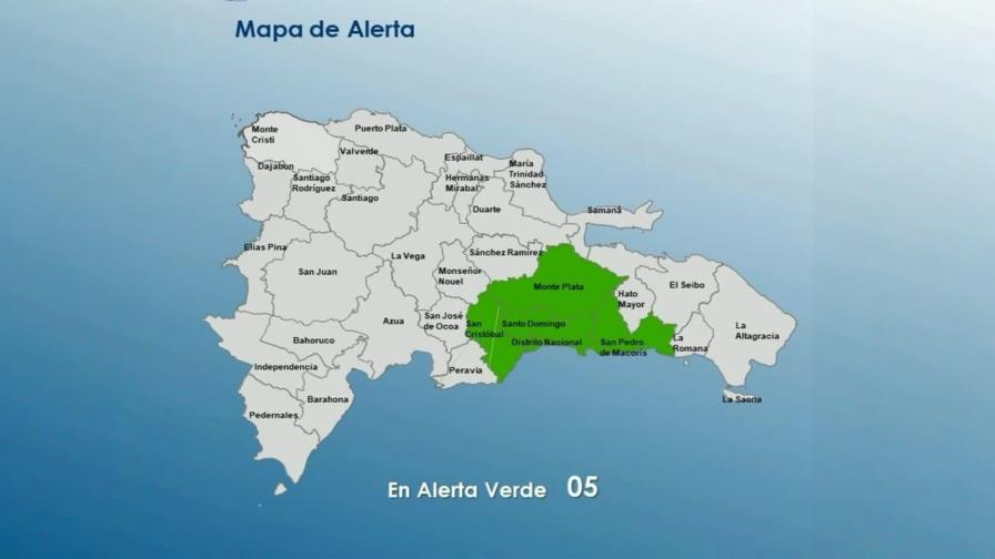 El COE emite alerta verde para cuatro provincias y el Distrito Nacional por paso de onda tropical