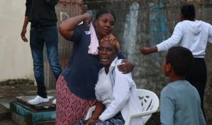 Velan los restos de Yelian de los Santos, uno de los muertos por el impacto de un rayo en Manoguayabo