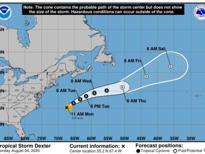 Se forma Dexter, la cuarta tormenta tropical del Atlántico