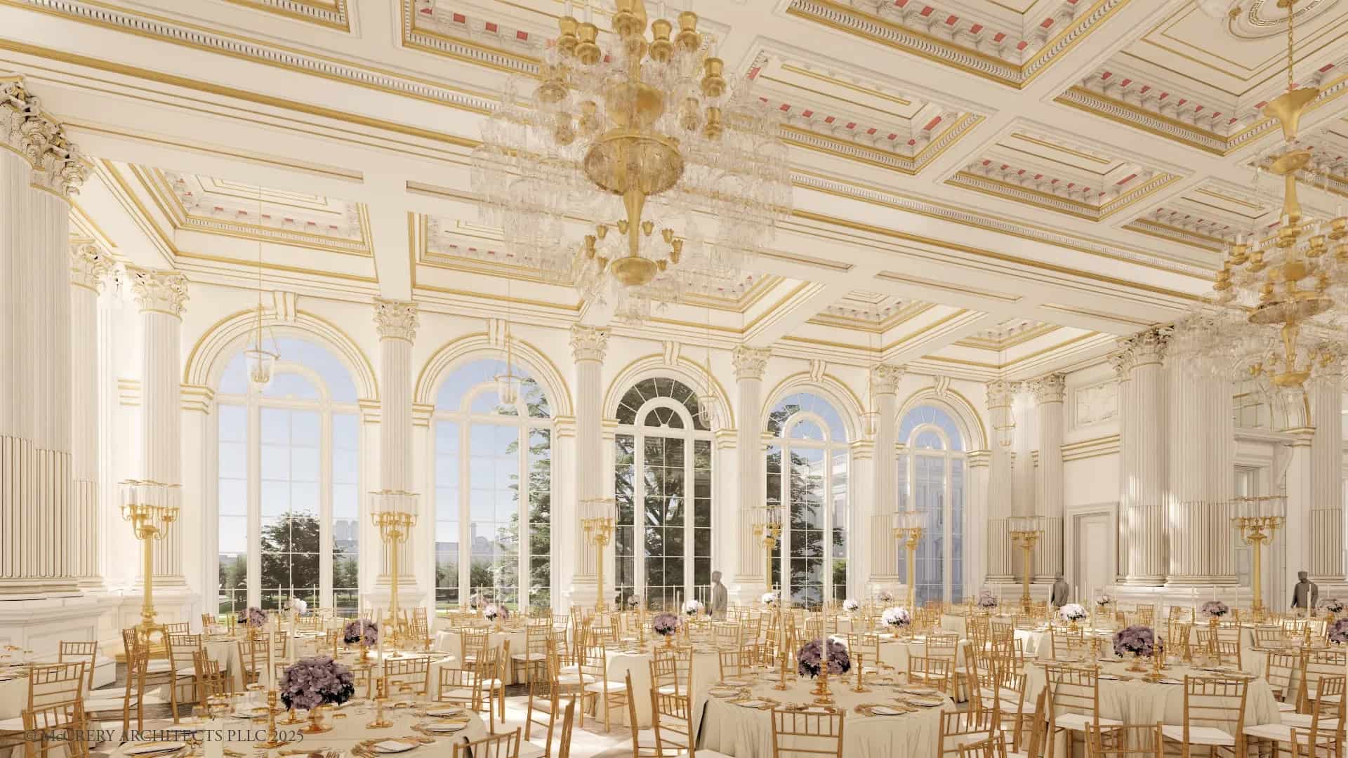 Diseño de McCrery Architects para el salón de baile en la Casa Blanca.
