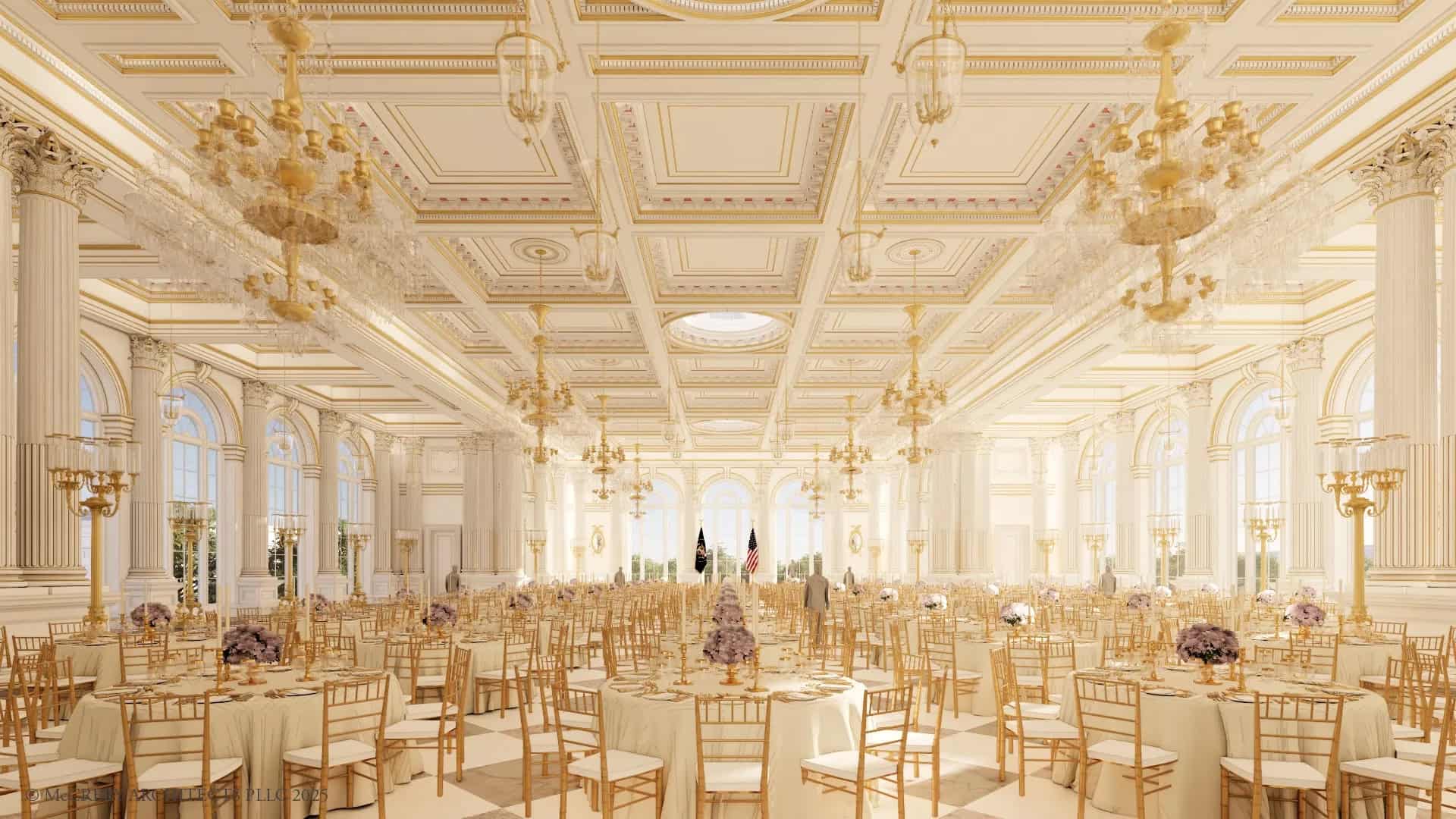 Diseño de McCrery Architects para el salón de baile en la Casa Blanca.