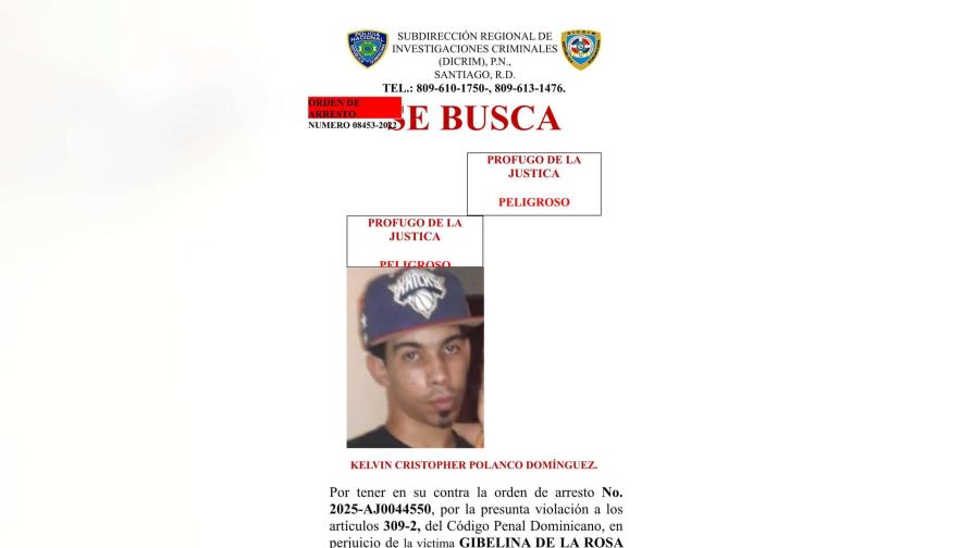 Policía activa búsqueda de hombre acusado de agredir y amenazar a su expareja en Santiago
