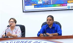 Rueda de prensa del COE para actualización de proyecciones y medidas por paso de la tormenta Melissa