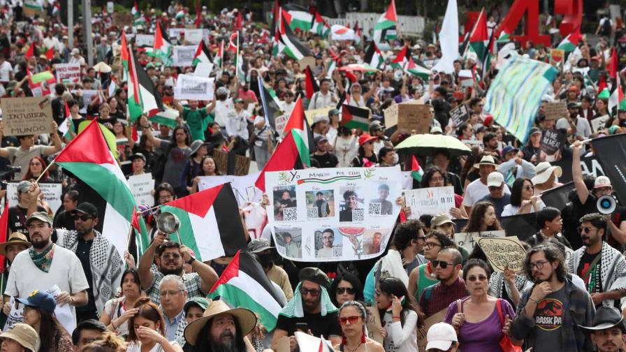 Cientos marchan en Ciudad de México para exigir la entrada de alimentos y medicinas a Gaza