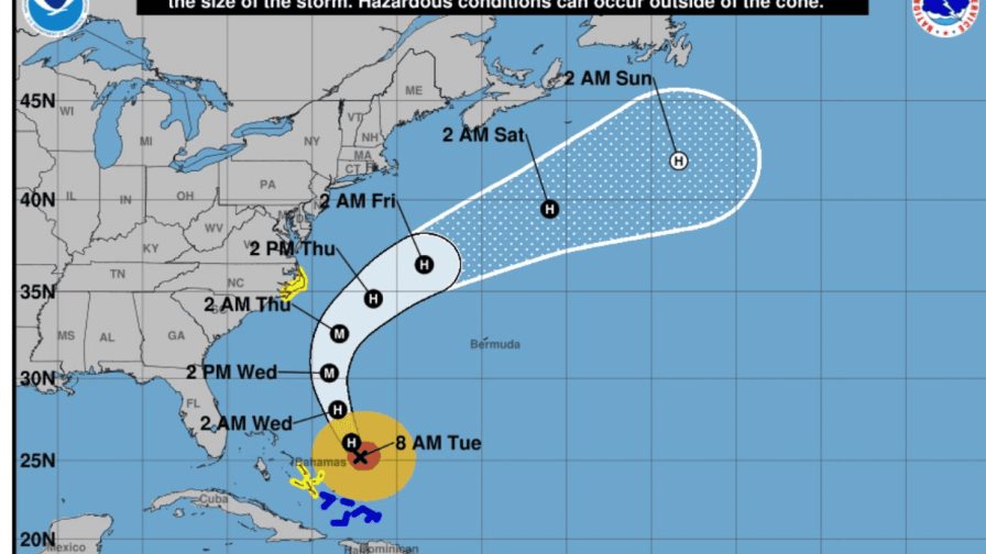 Oleaje peligroso y lluvias en varias provincias este martes por efectos indirectos de Erin