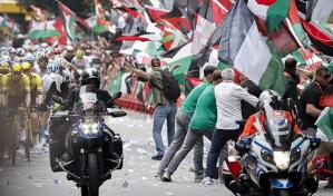 Una manifestación propalestina obliga a acortar la 11ª etapa de la Vuelta a España