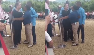Una diputada de Puerto Plata intercambia golpes con agente de seguridad en actividad del Gobierno